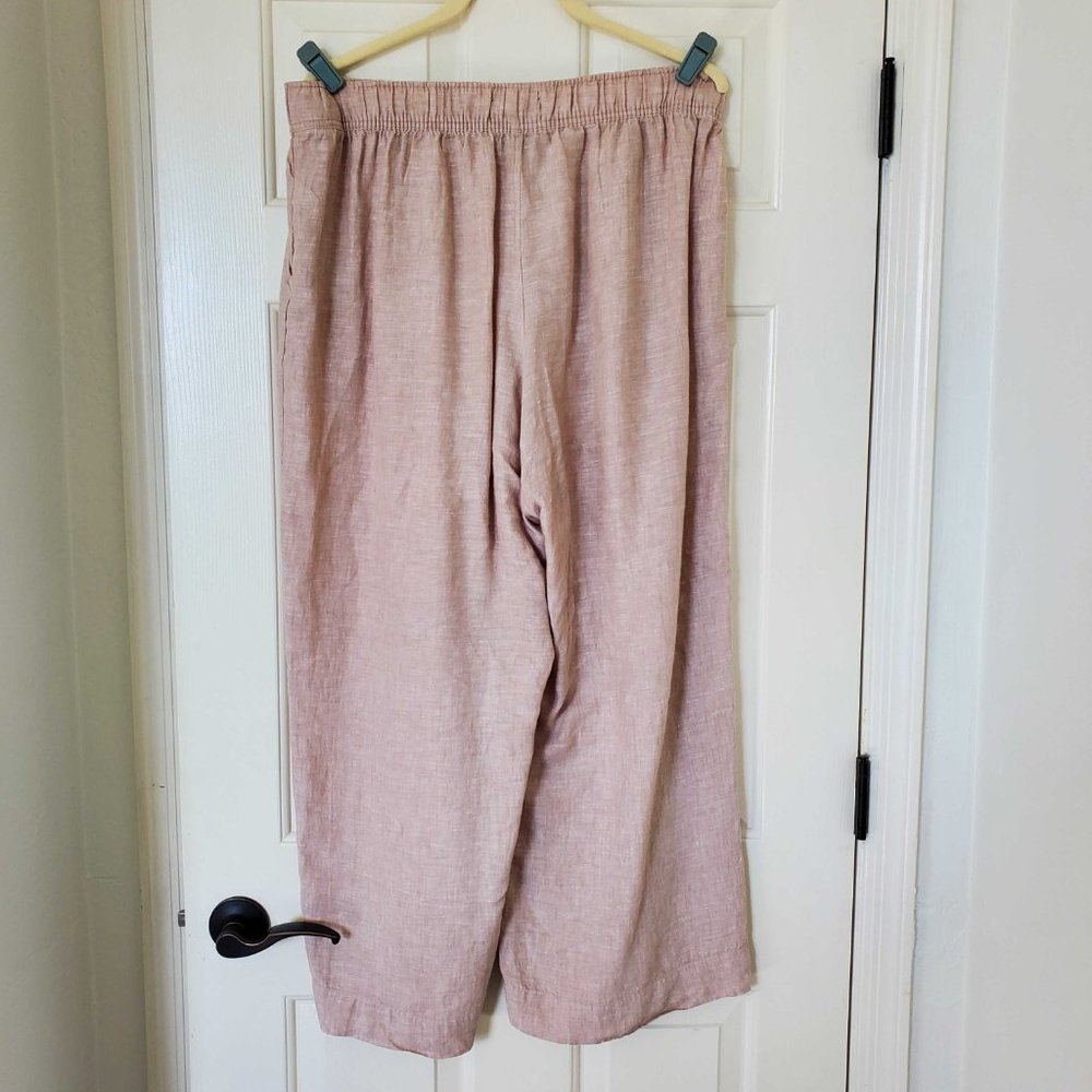 Tahari Linen Wide Leg Pants sz XL Lightweight Spring Summer Flowy